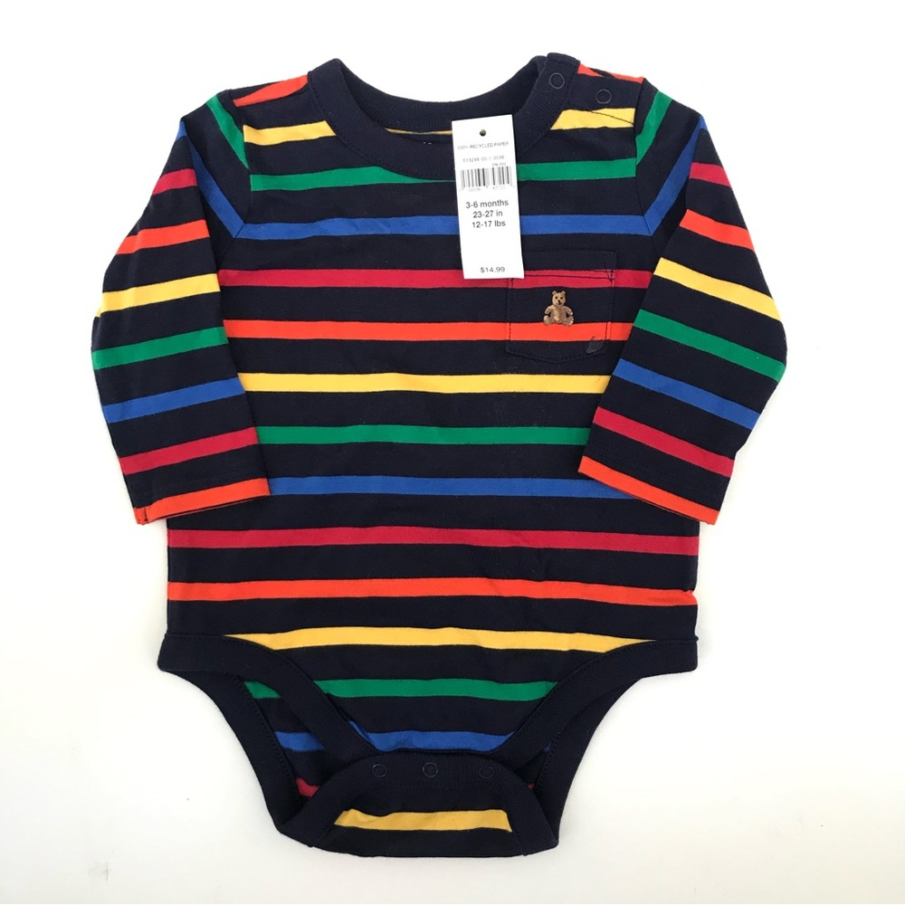 GAP Color Stripe Onesie Bodysuit 3/6M